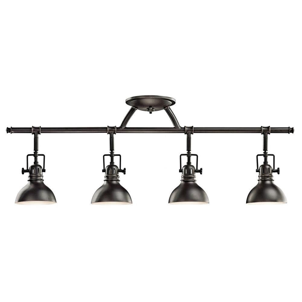 Retail Shop Fixed Rails 4 Light Fixed Rail with Vintage Industrial Inspirations 11.25 inches ...