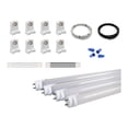 thumbnail image 1 of 4 Light Fluorescent to LED Retrofit Conversion Upgrade Kit - (8) Non Shunted Lamp Holders, (4) 4 Ft 24W 5000K LED T8 Tubes, (2) Connectors, (4) , Solid Copper Wires, 1 of 4