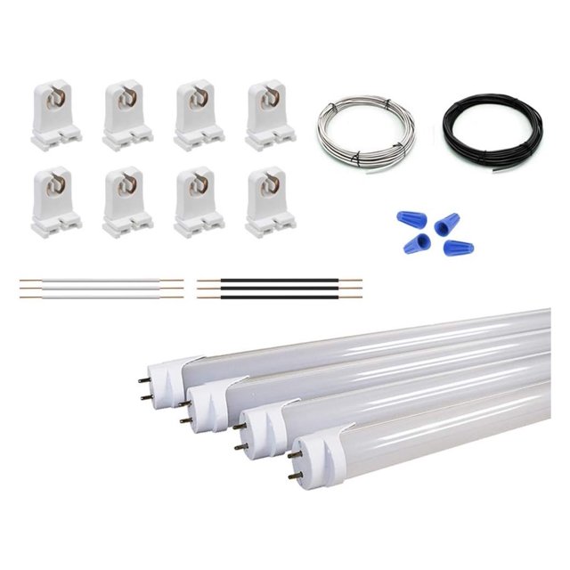 4 Light Fluorescent to LED Retrofit Conversion Kit Includes (8) Lamp