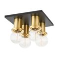 thumbnail image 1 of 4 Light Flush Mount-6 inches Tall and 9.25 inches Wide-Aged Brass/Soft Black Finish Bailey Street Home 735-Bel-4623837, 1 of 1