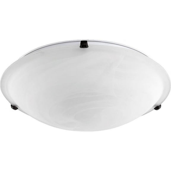 4 Light Flush Mount in Bailey Street Home Home Collection Style 20 inches Wide By 5 inches High-Oiled Bronze Finish-Fau Alabaster Glass Color Bailey