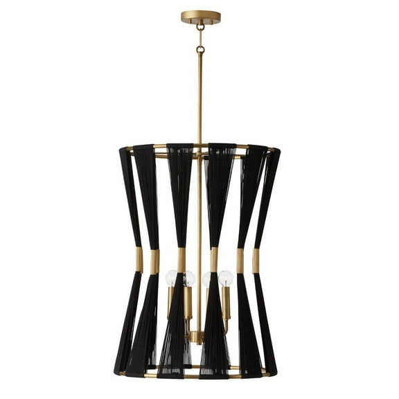 4 Light Foyer-Black Rope/Patinaed Brass Finish Capital Lighting 541141Kp
