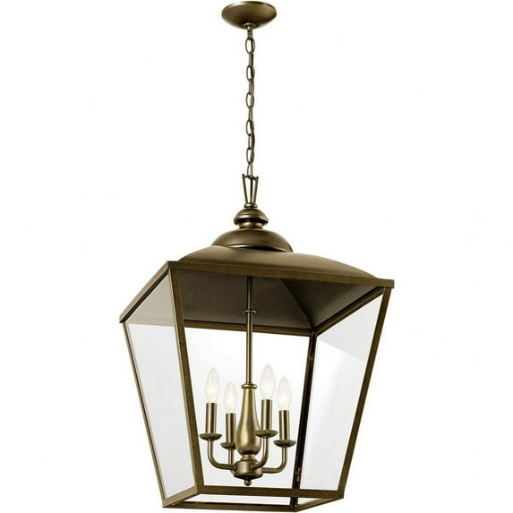 52475CHZ Kichler Lighting Dame - 4 Light Foyer In Homestead Style-27.75 Inches Tall and 18.5 Inches Wide-Character Bronze Finish -Traditional