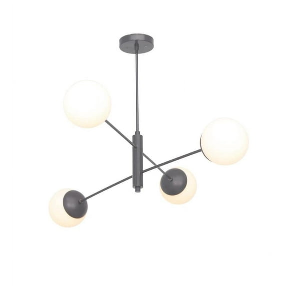4 Light Globe Mid Century Black Brass Sputnik chandelier light Fixture