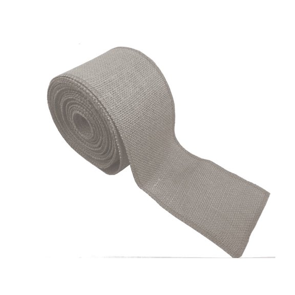 4 Light Grey Burlap Ribbon 10 Yards Sewn Edges Made In Usa-,