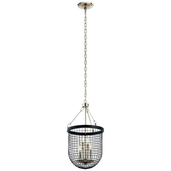 4 Light Industrial Farmhouse Wire Mesh Cage Pendant Light Fixture Bailey Street Home 147-Bel-3329939