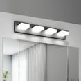 thumbnail image 1 of 4-Light LED Vanity Light, 26 Inch Adjustable, Dimmable 3-Color (3/4/6000K), Matte Black Modern, JQ9811-4T, 1 of 8