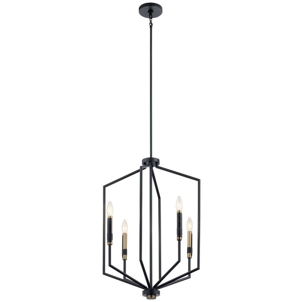 Armand 27" Black and Bronze 4-Light Foyer Pendant