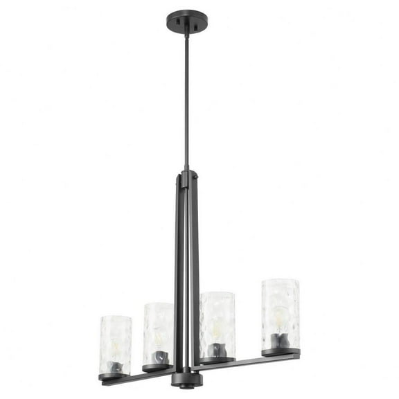 4 Light Linear Chandelier in Contemporary Style-26 inches Tall and 3.75 inches Wide-Matte Black Finish Bailey Street Home 183-Bel-5054815