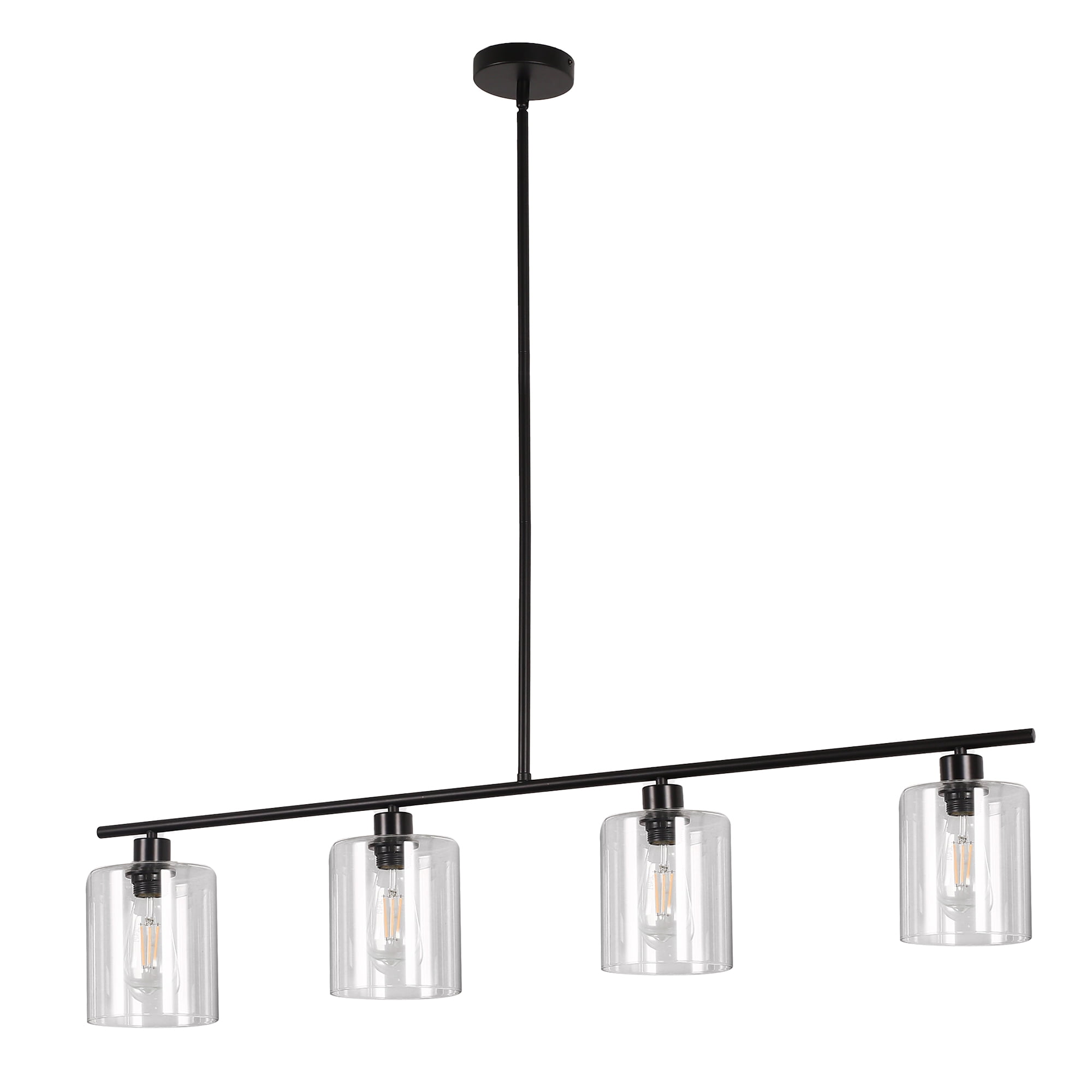 4Light Matte Black Modern Kitchen Island Light fixtures,Linear