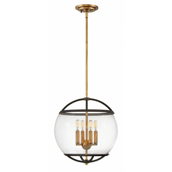 4 Light Medium Orb Pendant in Mid-Century Modern Style 15 inches Wide By 16.25 inches High-Black Finish Bailey Street Home 81-Bel-3087859