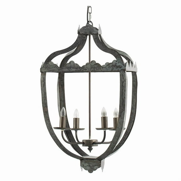 4 - Light Metal Chandelier, Hanging Light Fixture with Adjustable Chain for Kitchen Dining Room Foyer Entryway, Bulb Not Included