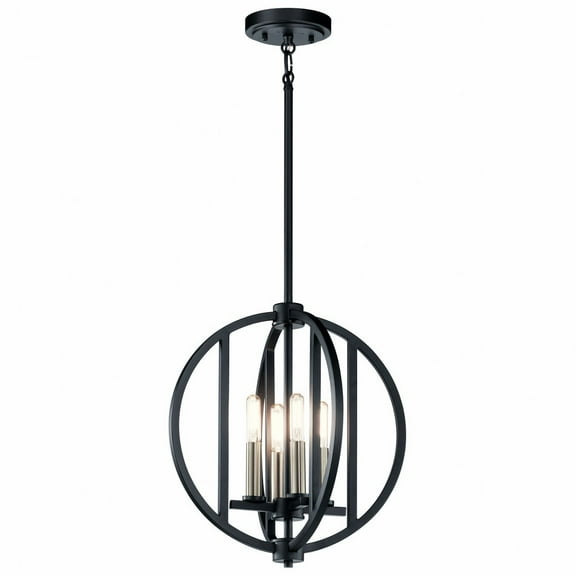 43642BK Kichler Lighting Samural - 4 Light Mini Chandelier - 14 Inches Wide     -Traditional Installation