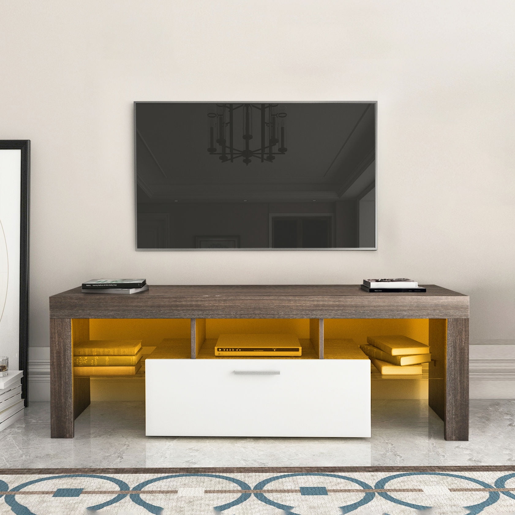 4 Light Mode TV Stand with LED / Brightness Adjustable for Living Space ...