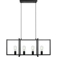 4Light Modern Farmhouse Kitchen Island Chandelier, Black Industrial