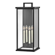 4 Light Outdoor Double Extra Large Wall Mount Lantern in Traditional Style-27 inches Tall and 11 inches Wide-Black Finish Bailey Street Home