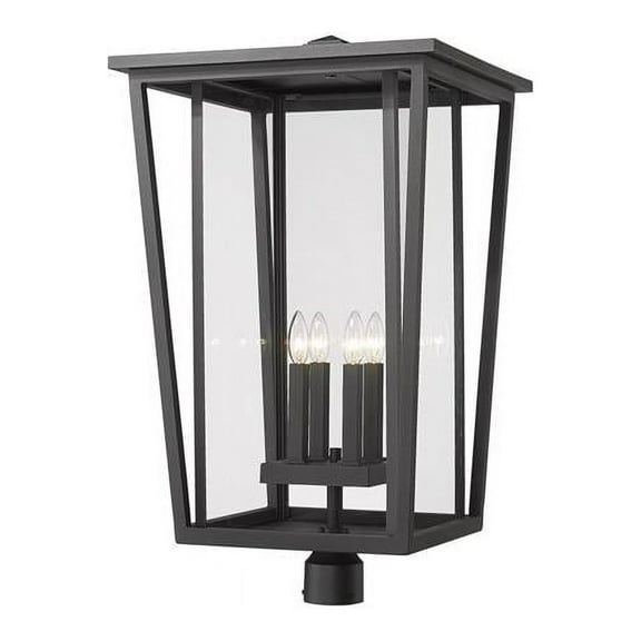 4 Light Outdoor Post Mounted Fixture In Craftsman Style-30.75 Inches Tall And 18 Inches Wide Z-Lite 571Phxxlr-Bk