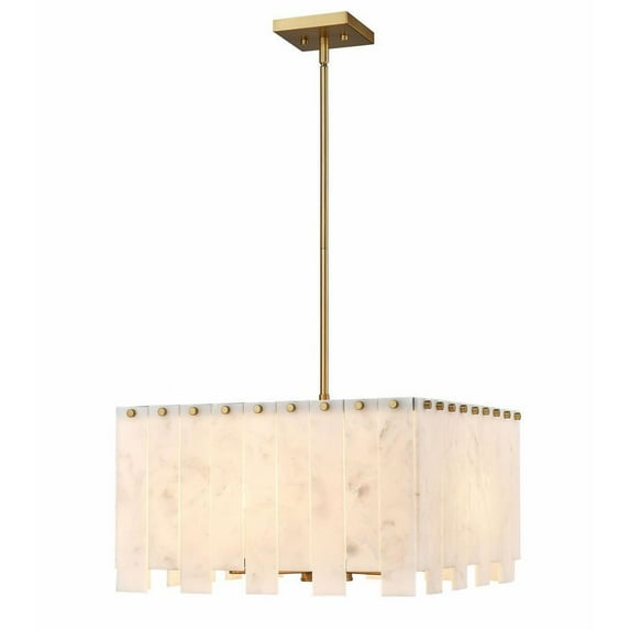 4 Light Pendant-12 inches Tall and 19.75 inches Wide-Rubbed Brass Finish Bailey Street Home 372-Bel-4962130