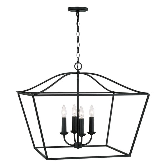 4 Light Pendant-22 Inches Tall And 27.5 Inches Wide-Black Iron Finish Capital Lighting 350641Bi