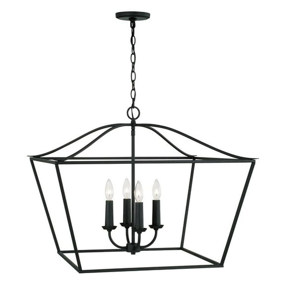 4 Light Pendant-22 Inches Tall And 27.5 Inches Wide-Black Iron Finish Capital Lighting 350641Bi