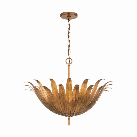 4 Light Pendant In Bohemian Style-18.75 Inches Tall And 24 Inches Wide-Antique Gold Finish -Traditional Installation Capital Lighting 349541Ag