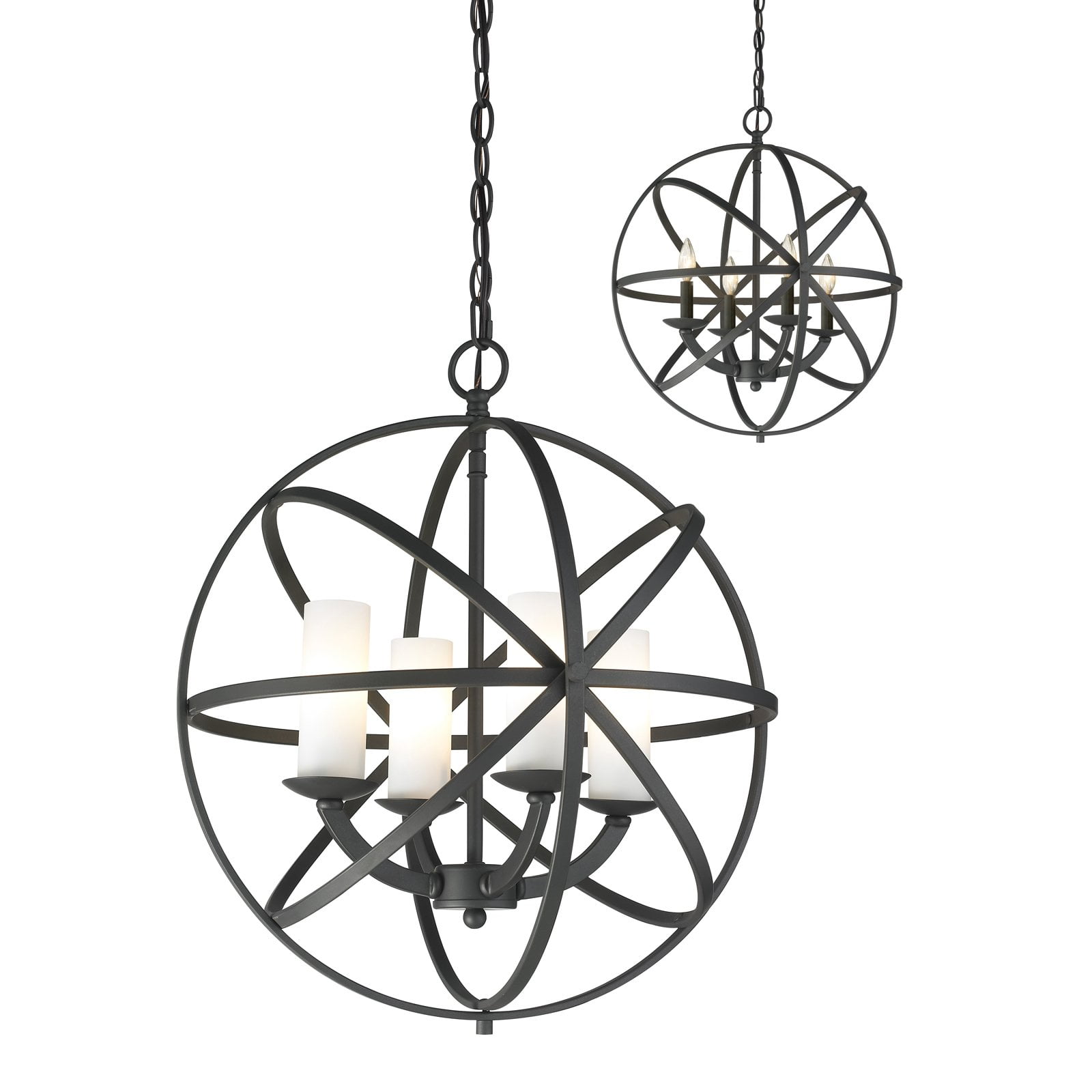Aranya 4-Light Bronze and Glass Globe Pendant
