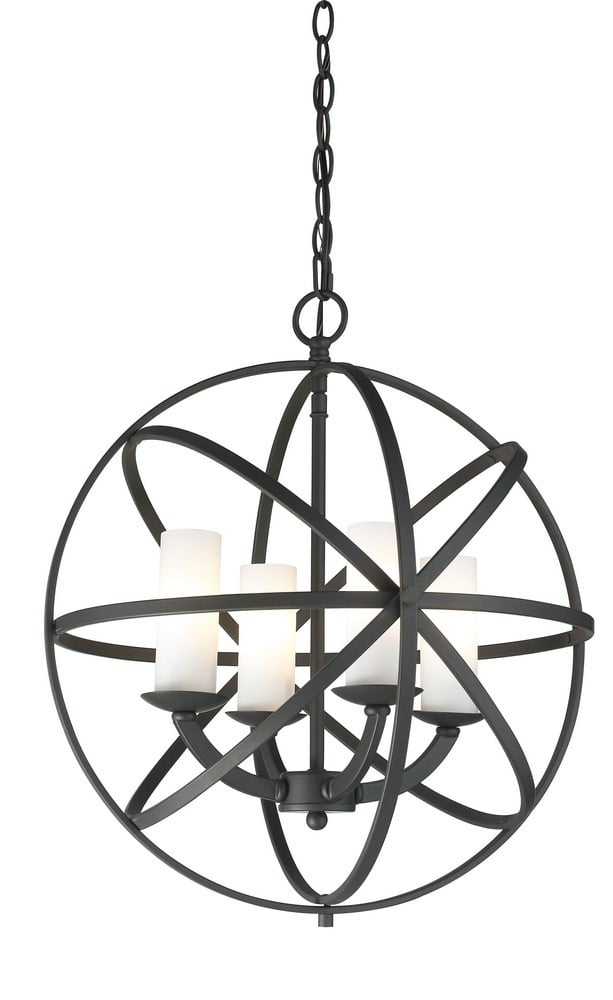 Aranya 4-Light Bronze and Glass Globe Pendant