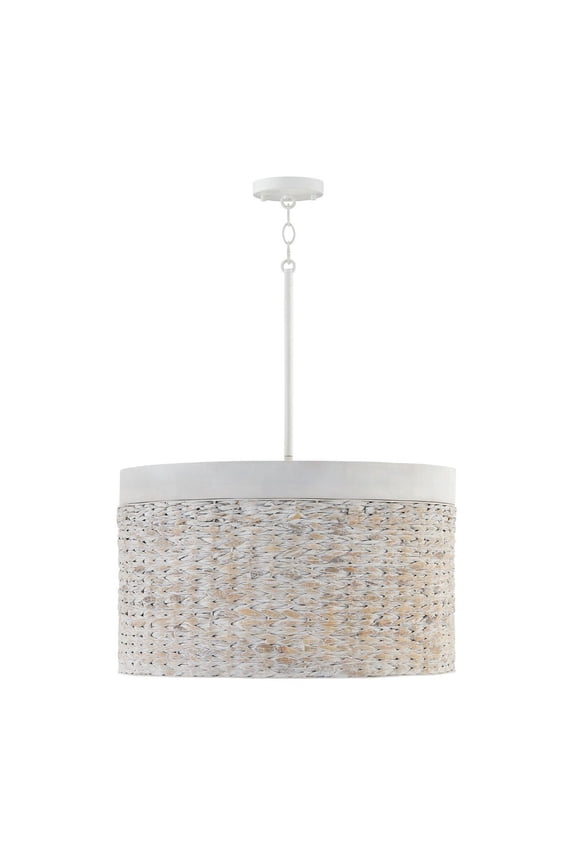 4 Light Pendant In Transitional Style-14 Inches Tall And 24 Inches Wide-Chalk Wash Finish -Traditional Installation Capital Lighting 343942Hw