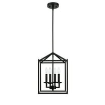 4-Light Pendant Light Kithen Island Matte Black Ceiling Mount Light Fixture for for Bedroom, Dining Room, Living Room, Dining Table, Bars