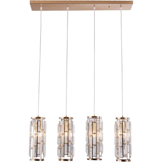4Light Pendant Lighting Over Island, Adjustable Modern Crystal Pendant