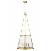 4 Light Pendant in Industrial Style-39.25 inches Tall and 18 inches Wide-Rubbed Brass Finish Bailey Street Home 372-Bel-4973439