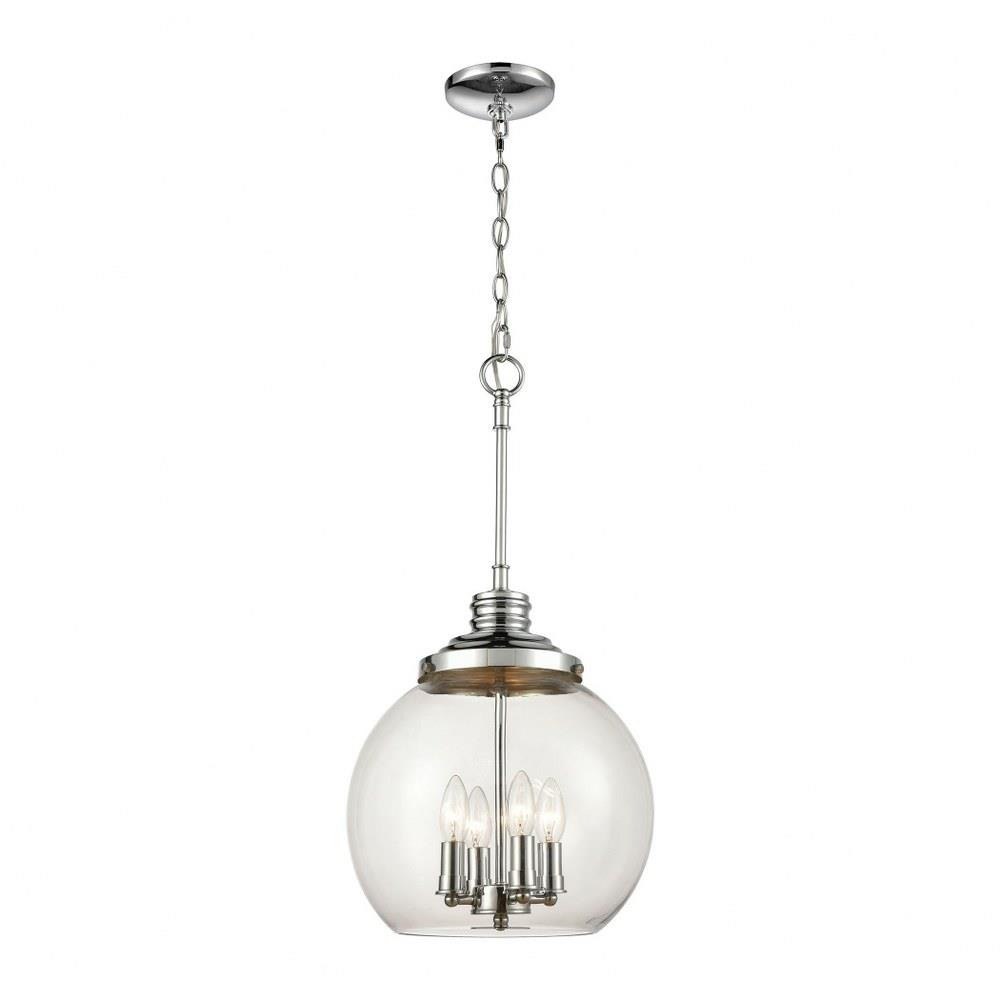 4 Light Pendant in Transitional Style 25 inches Tall and 13 inches Wide-Polished Chrome Finish Bailey Street Home 2499-Bel-3826644 - image 1 of 2