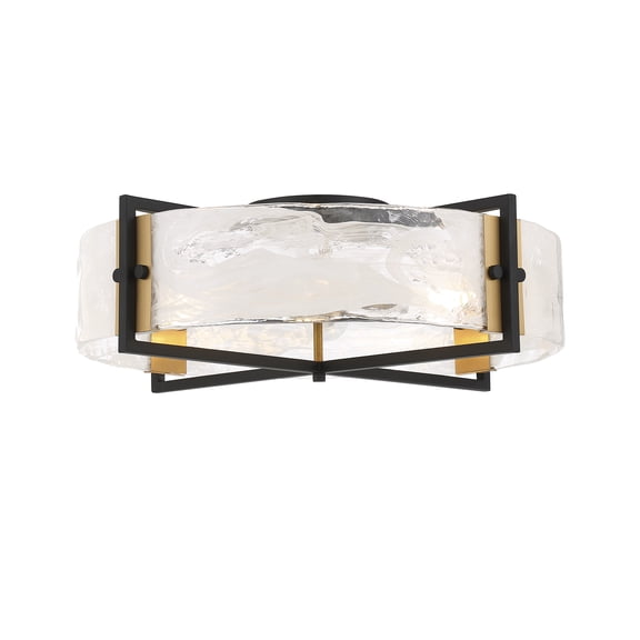 Hayward 4-Light Ceiling Light in Matte Black with Warm Brass Accents