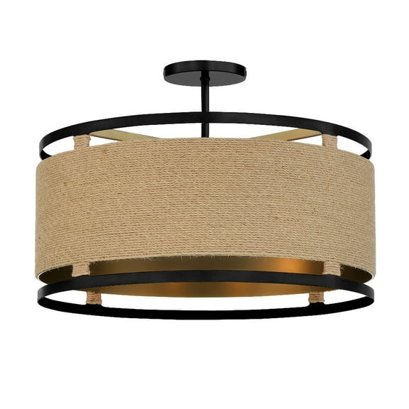 4 Light Semi-Flush Mount-Soft Brass/Coal Finish Minka Lavery 3869-726