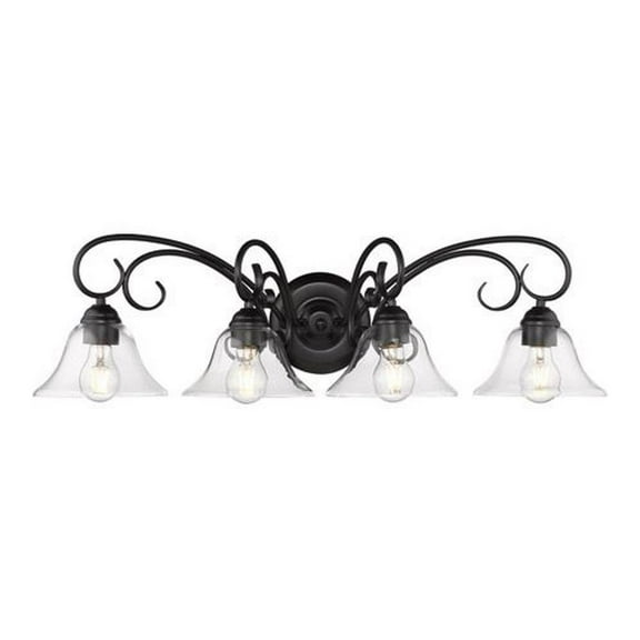 4 Light Vanity Bathroom Light in Eclectic Style 9 inches High By 32 inches Wide-Black Finish Bailey Street Home 170-Bel-4161659