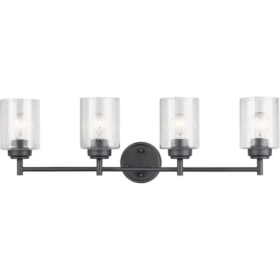 4 Light Vanity Light Approved for Damp Locations with Contemporary Inspirations 30 inches Wide-Black Finish Bailey Street Home 147-Bel-4187377