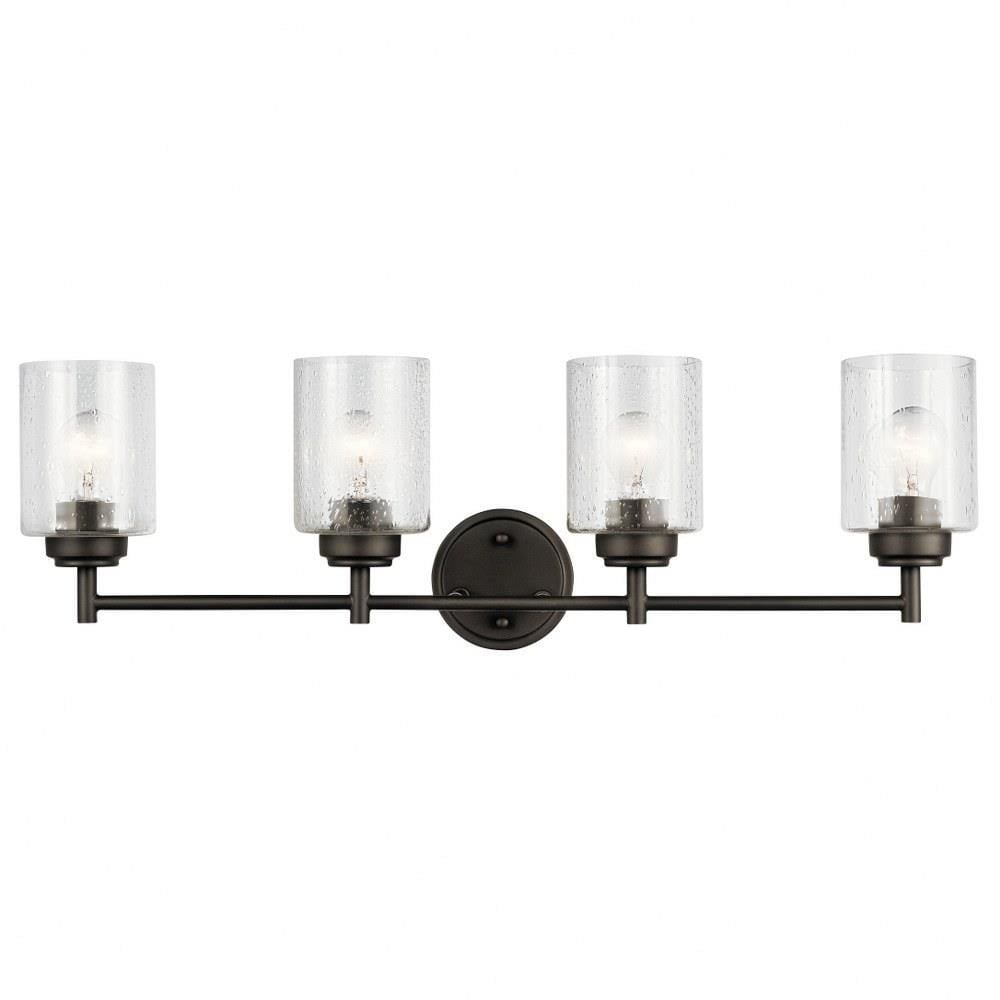 Winslow 30" Olde Bronze 4-Light Vanity Light with Clear Seeded Glass