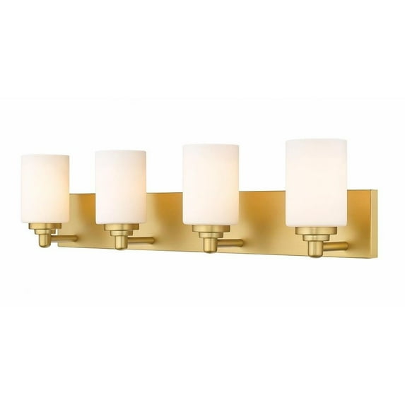 4 Light Vanity Light Fixture-7.5 inches Tall and 31.5 inches Wide-Brushed Gold Finish Bailey Street Home 372-Bel-4962093