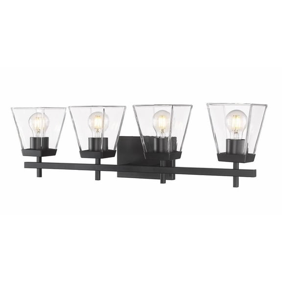 4 Light Vanity Light Fixture in Traditional Style-8.5 inches Tall and 30.5 inches Wide-Matte Black Finish Bailey Street Home 372-Bel-4962074