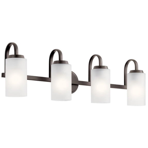 4 Light Vanity Light with Traditional Inspirations 9.75 inches Tall By 32 inches Wide-Olde Bronze Finish Bailey Street Home 147-Bel-4436044