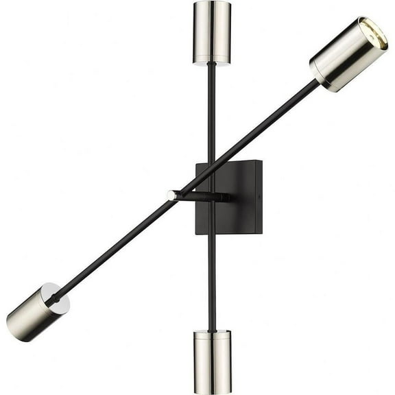 4 Light Wall Sconce in Architectural Style-32 inches Tall and 4.5 inches Wide-Mate Black/Polished Nickel Finish Bailey Street Home 372-Bel-4652222