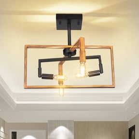 Jinyi 4-Light Vintage/Industrial/Farmhose Dimmable Flush Mount Lights