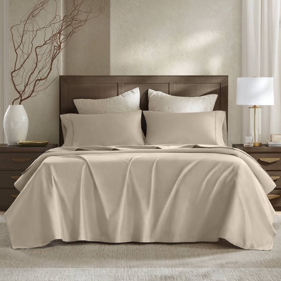 4 Linen Cotton Pieces Queen Sateen Sheet Set,Linen