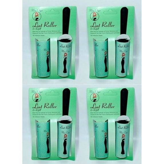 4 Lint Roller & 4 Refills For Laundry Clothes Fuzz Pet Hair Garment 320 Sheets