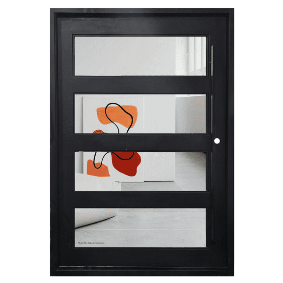 4-Lite Pivot Prehung Iron Door