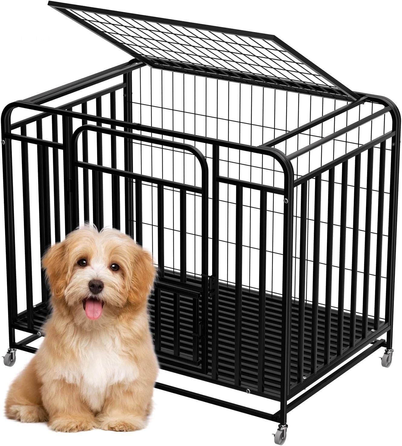 Photo inspiration: Space Saving Pet Crate For Apartments Reference: 4 Lockable Wheels 38 Heavy Duty Dog Kennel Foldable Space