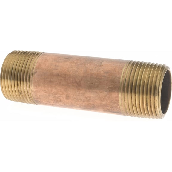 4" Long, 1" Pipe Threaded Brass Pipe Nipple
