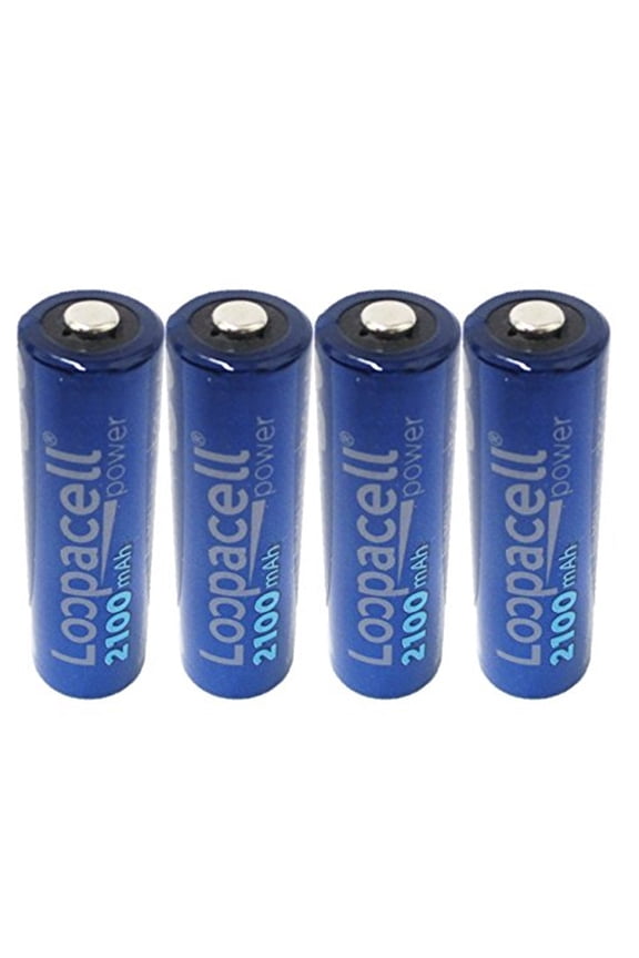 4 Loopacell AA Rechargeable Precharged Ni-MH 2100mAh Batteries