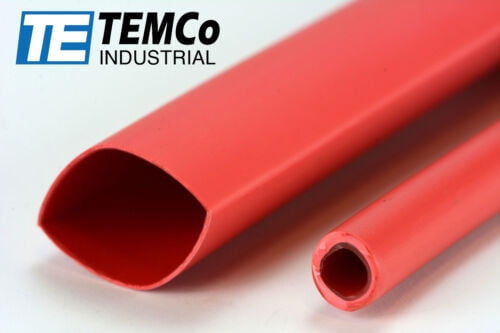 Dual Wall Adhesive Heat Shrink Tubing - 3:1 Ratio, 50mm (2") Diameter, 4ft Length, Black & Red
