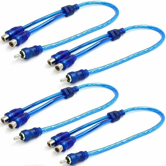 4 MK AUDIO RCA Audio Cable "Y" Adapter Splitter 1 Male to 2 Female Plug Cable